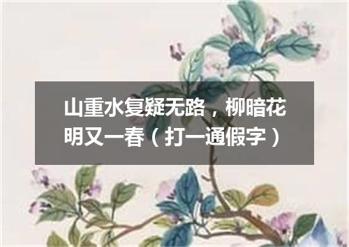 山重水复疑无路，柳暗花明又一春（打一通假字）