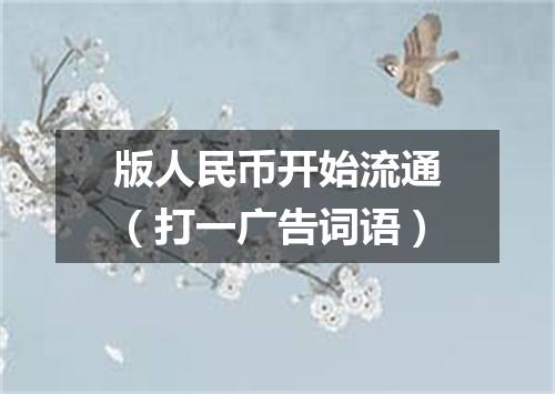 版人民币开始流通（打一广告词语）