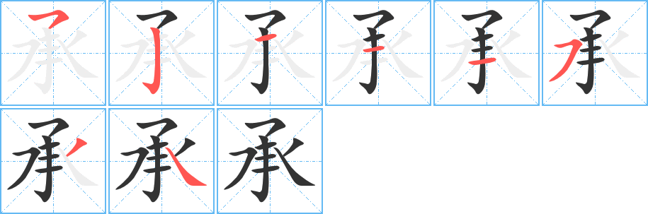 承的笔画顺序字笔顺的正确写法图