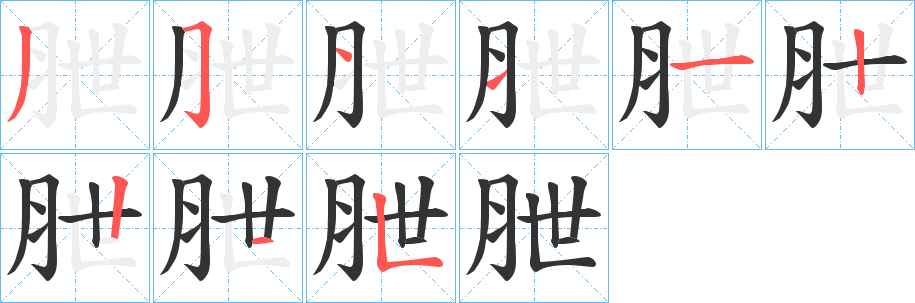 朑的笔画顺序字笔顺的正确写法图