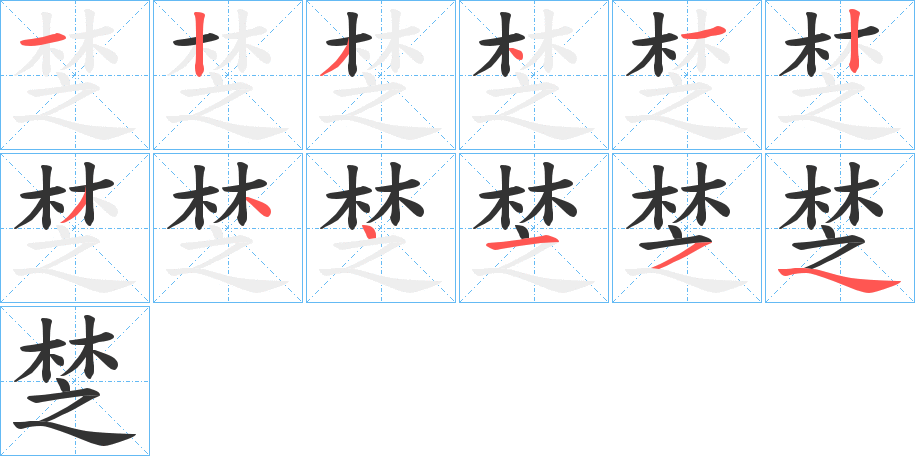 椘的笔画顺序字笔顺的正确写法图