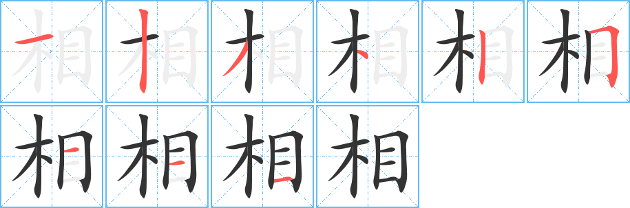 相的笔画顺序字笔顺的正确写法图