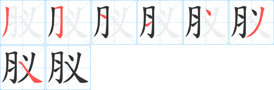 肞的笔画顺序字笔顺的正确写法图