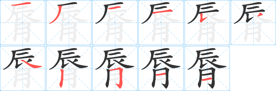 脣的笔画顺序字笔顺的正确写法图