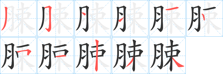 脨的笔画顺序字笔顺的正确写法图