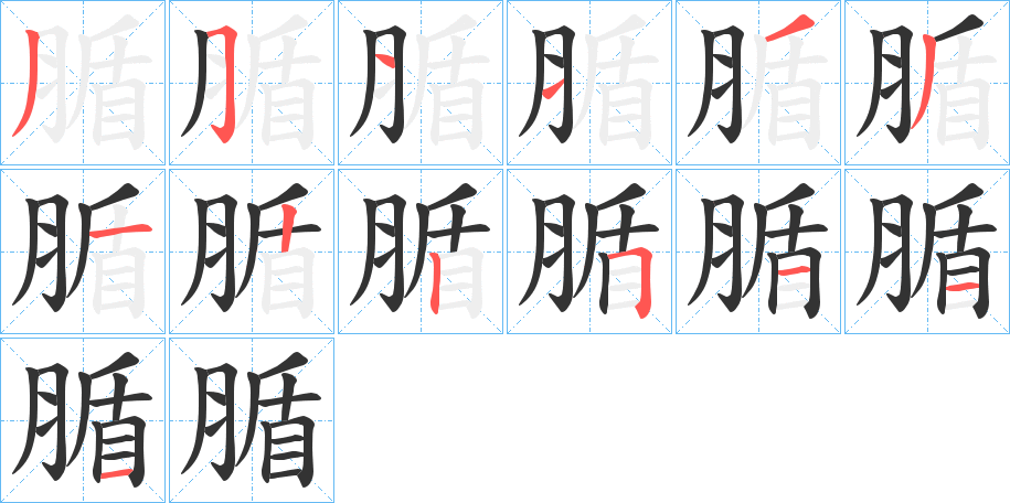 腯的笔画顺序字笔顺的正确写法图