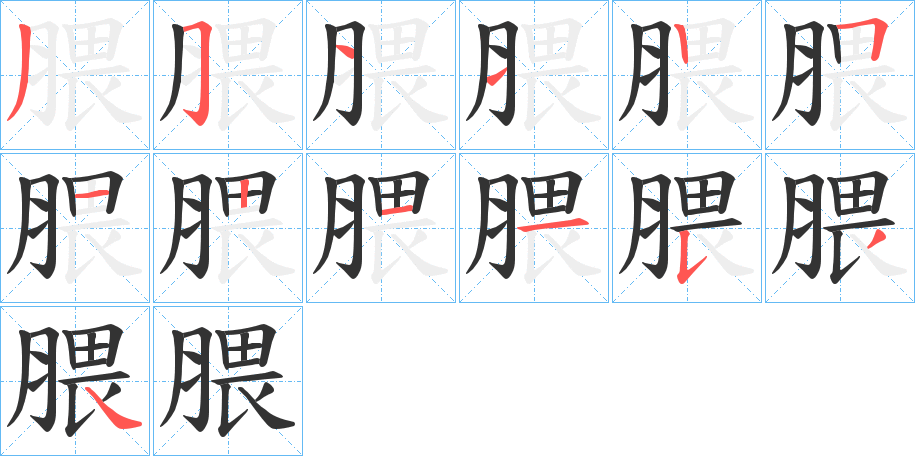 腲的笔画顺序字笔顺的正确写法图