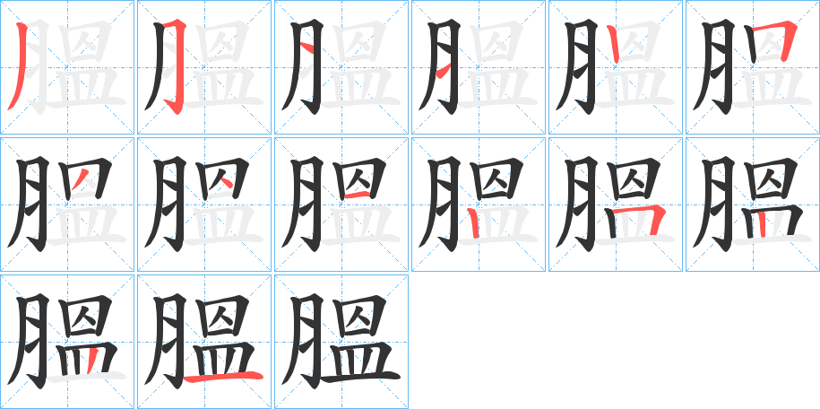 膃的笔画顺序字笔顺的正确写法图