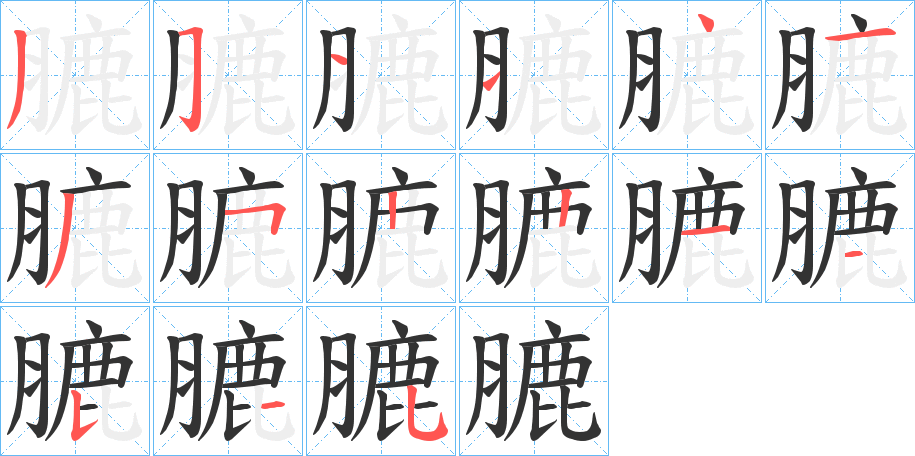 膔的笔画顺序字笔顺的正确写法图