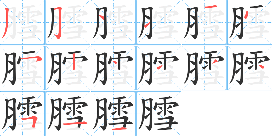 膤的笔画顺序字笔顺的正确写法图