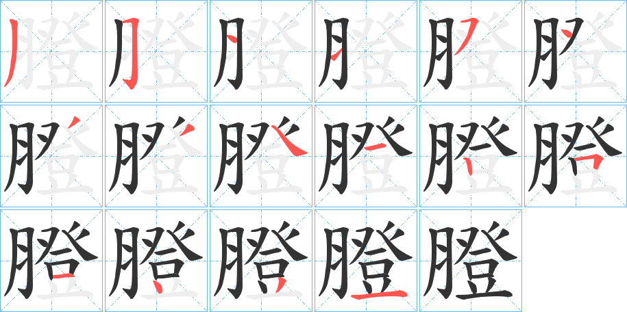 膯的笔画顺序字笔顺的正确写法图