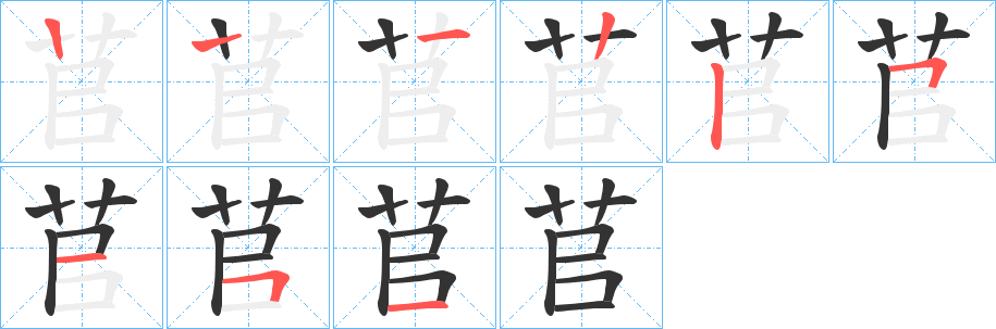 苢的笔画顺序字笔顺的正确写法图