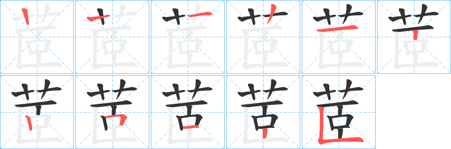 茝的笔画顺序字笔顺的正确写法图