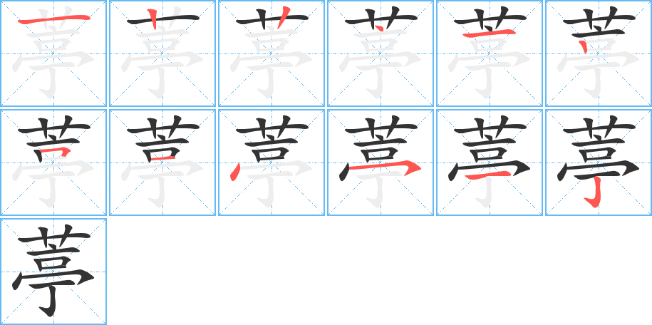 葶的笔画顺序字笔顺的正确写法图