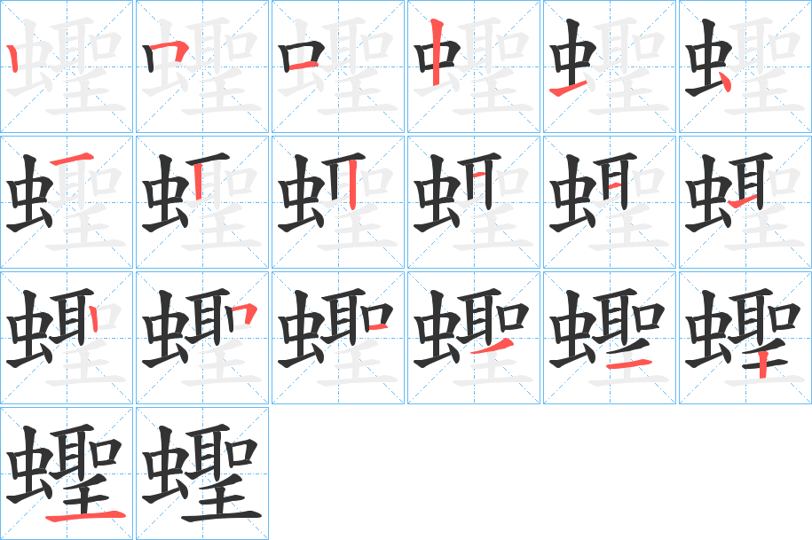 蟶的笔画顺序字笔顺的正确写法图