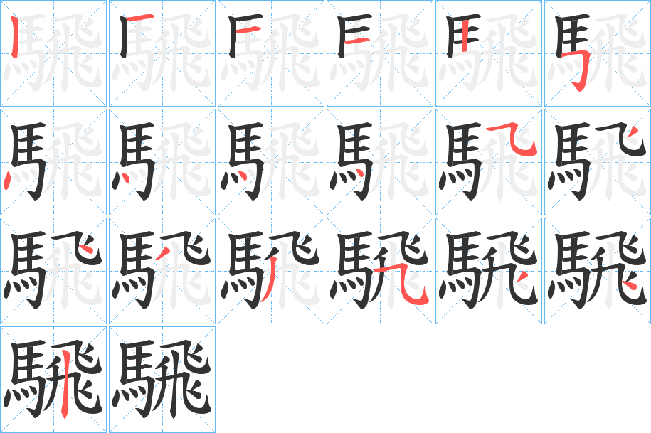 騛的笔画顺序字笔顺的正确写法图