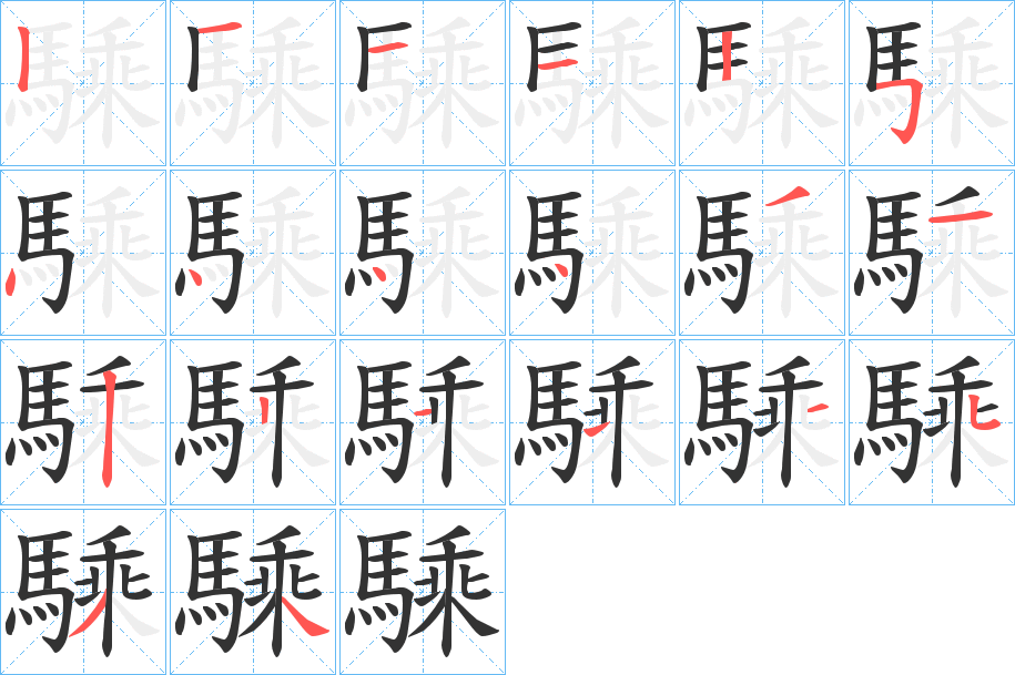 騬的笔画顺序字笔顺的正确写法图