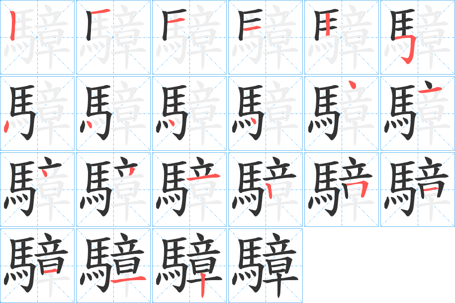 騿的笔画顺序字笔顺的正确写法图