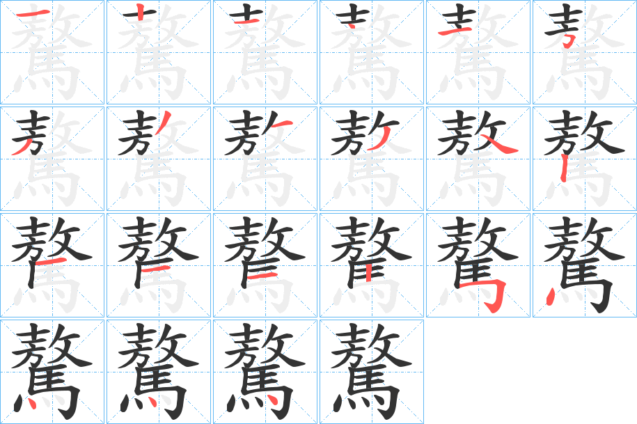 驁的笔画顺序字笔顺的正确写法图