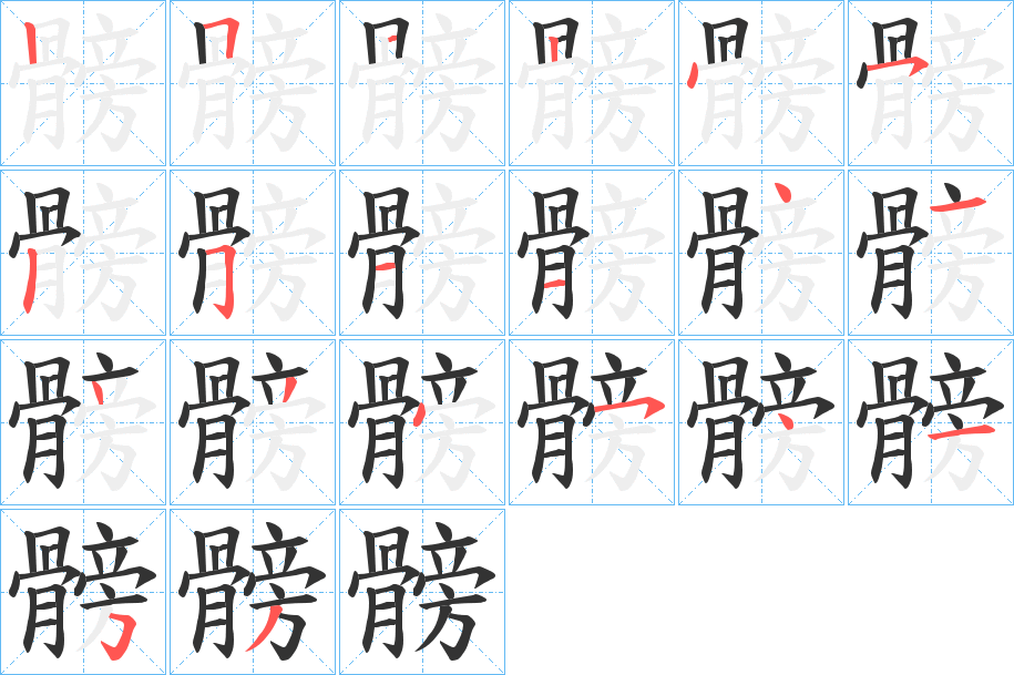 髈的笔画顺序字笔顺的正确写法图