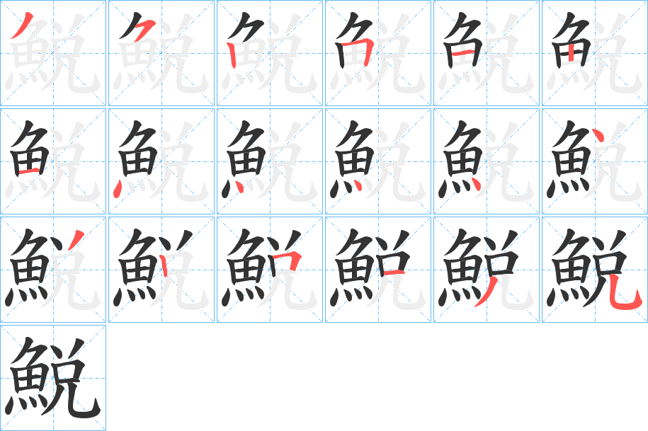 鮵的笔画顺序字笔顺的正确写法图