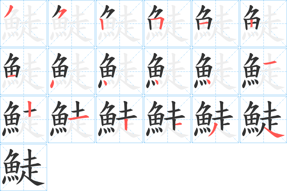 鯐的笔画顺序字笔顺的正确写法图