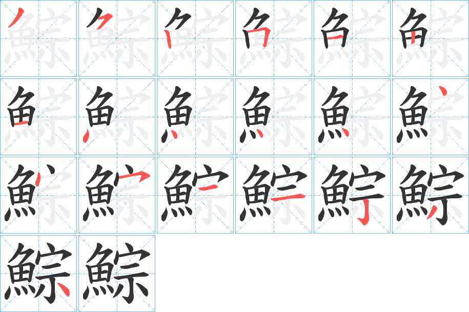 鯮的笔画顺序字笔顺的正确写法图