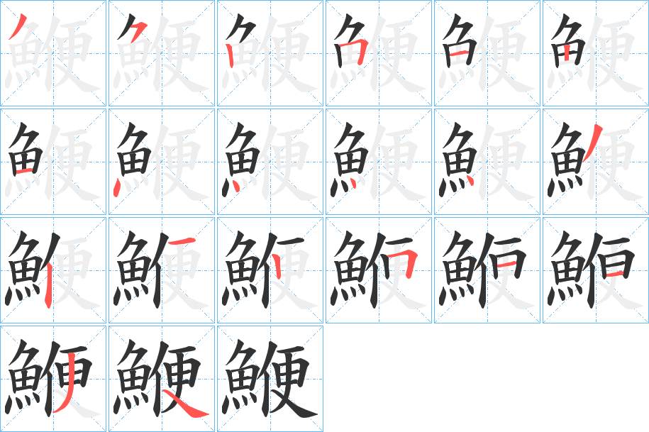 鯾的笔画顺序字笔顺的正确写法图