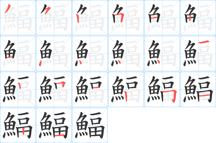 鰏的笔画顺序字笔顺的正确写法图