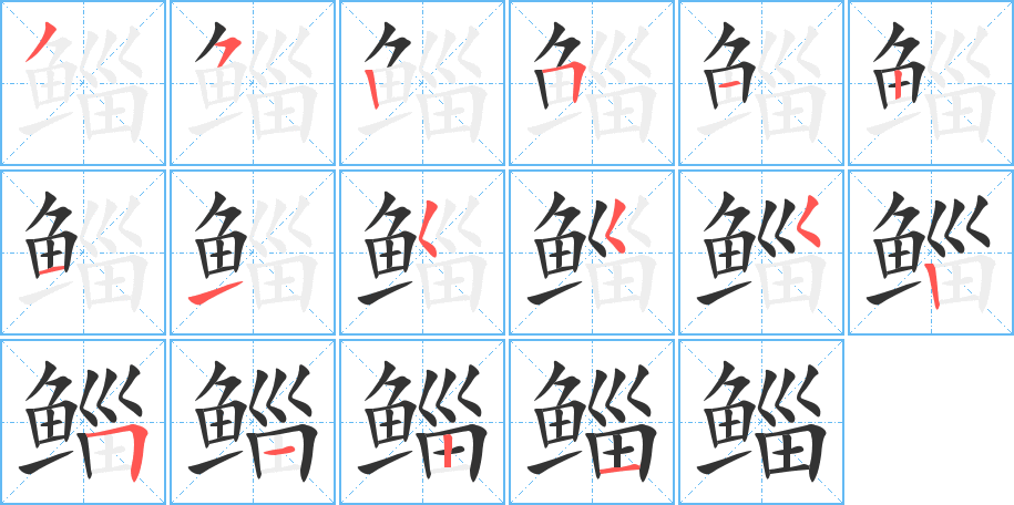 鲻的笔画顺序字笔顺的正确写法图