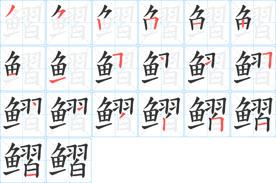 鳛的笔画顺序字笔顺的正确写法图