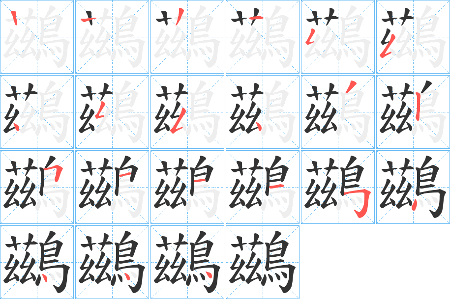 鷀的笔画顺序字笔顺的正确写法图