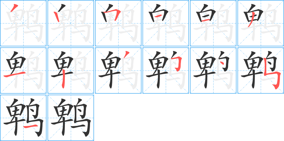 鹎的笔画顺序字笔顺的正确写法图