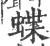 蝶(印刷字体·宋·广韵)