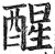 醒(印刷字体·明·洪武正韵)