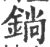 鋿(印刷字体·宋·广韵)