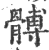 髆(印刷字体·宋·广韵)